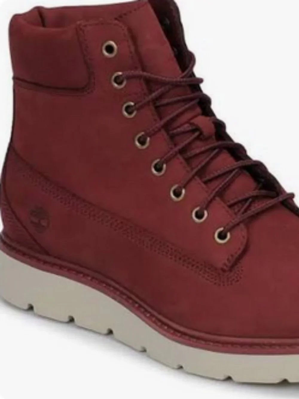 Timberland Kenniston Red Maroon Moto Lace Up Genuine Nubuck Leather Boots